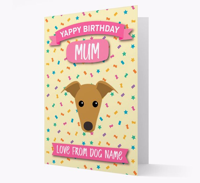 Personalised Card 'Yappy Birthday Mum' with {breedCommonName} Icon